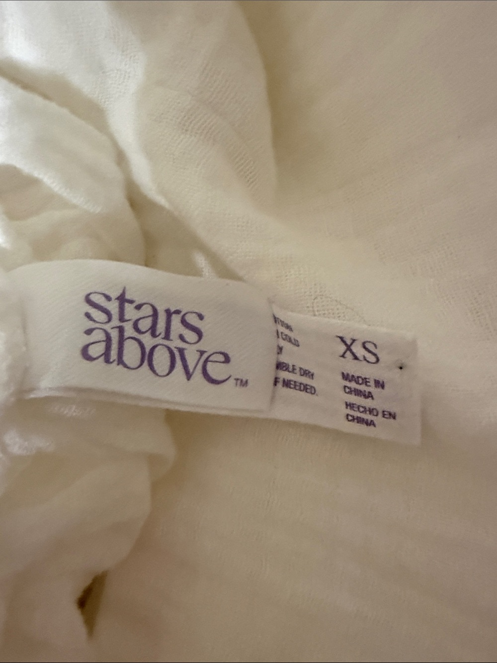NWT Stars Above White Cotton Gauze Sleeveless Sleep Gown Nightgown XS - Picture 3 of 5